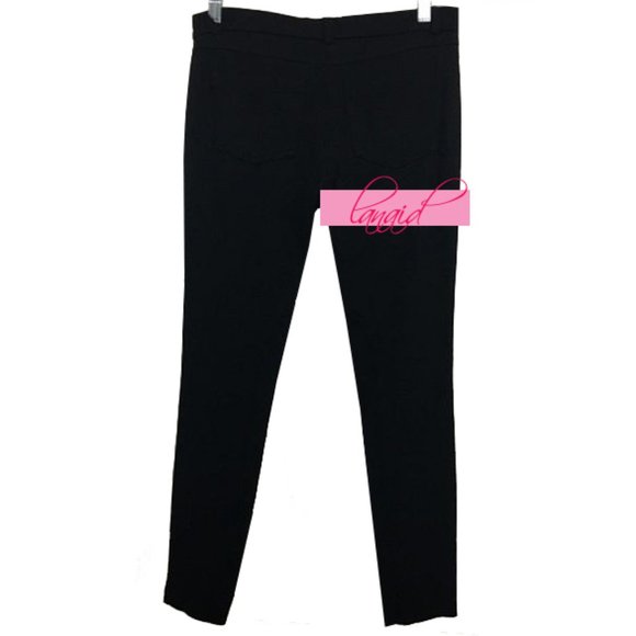 Joe Fresh Black Ponte Slim Skinny Straight Pants Stretch Stretchy Jeggings 10 - Picture 4 of 6